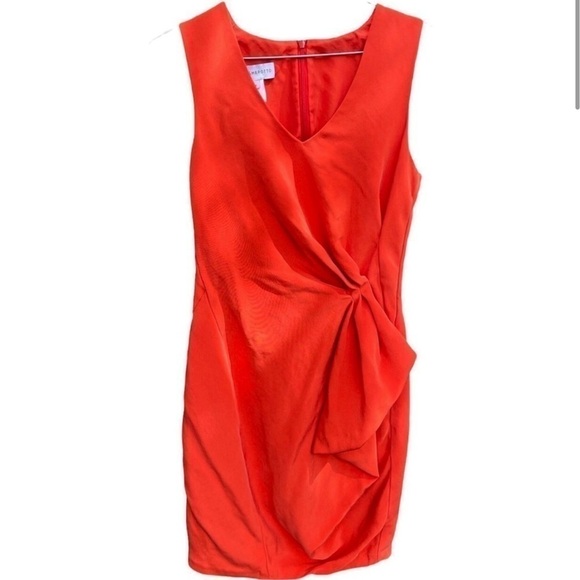 DENNIS Merotto orange dress sz 4 sleeveless mini - Picture 1 of 7